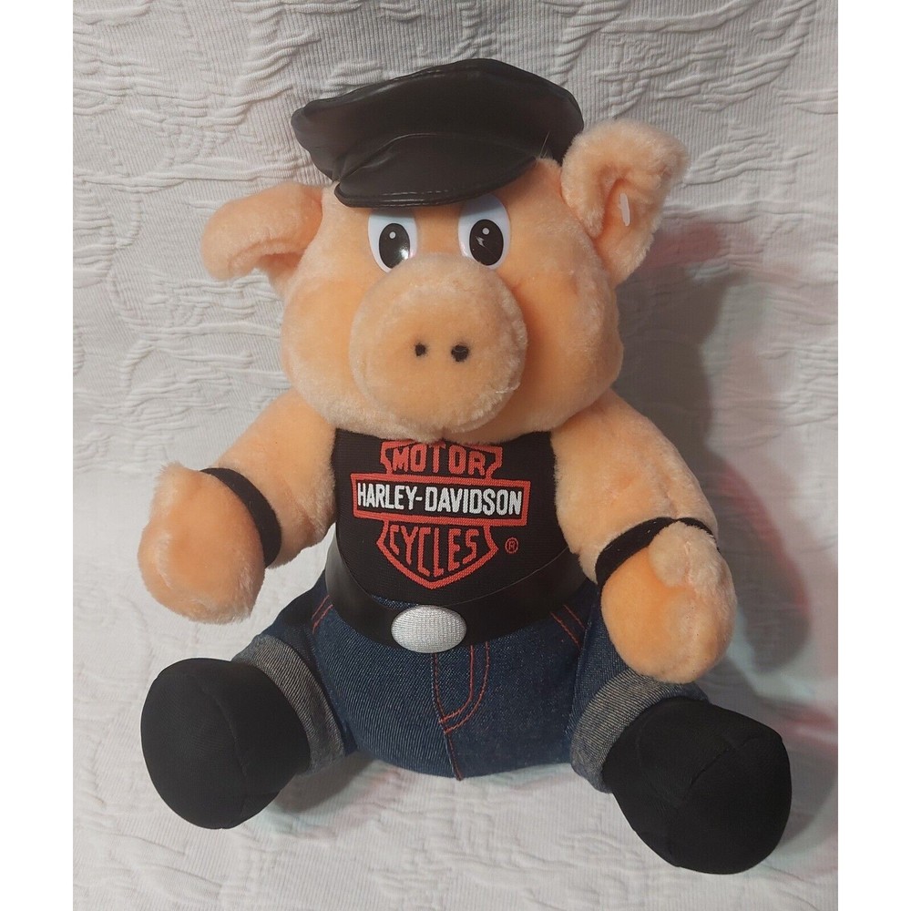 Vintage 1993 Harley Davidson Hog Pig Plush Playby Play Stuffed Animal, Excellent